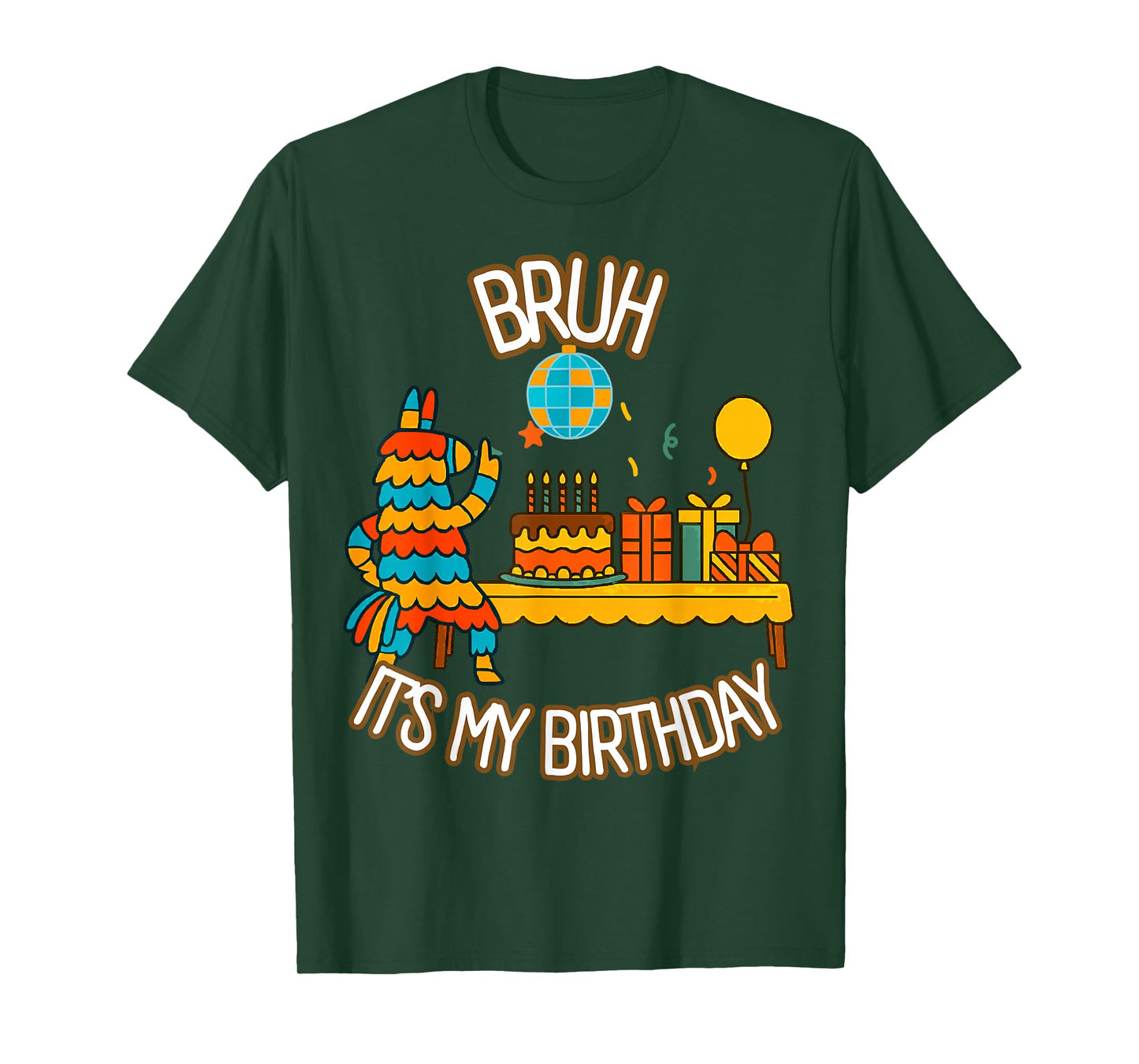 Bruh Its My Birthday Shirt Funny Llama Pinata Party T-Shirt