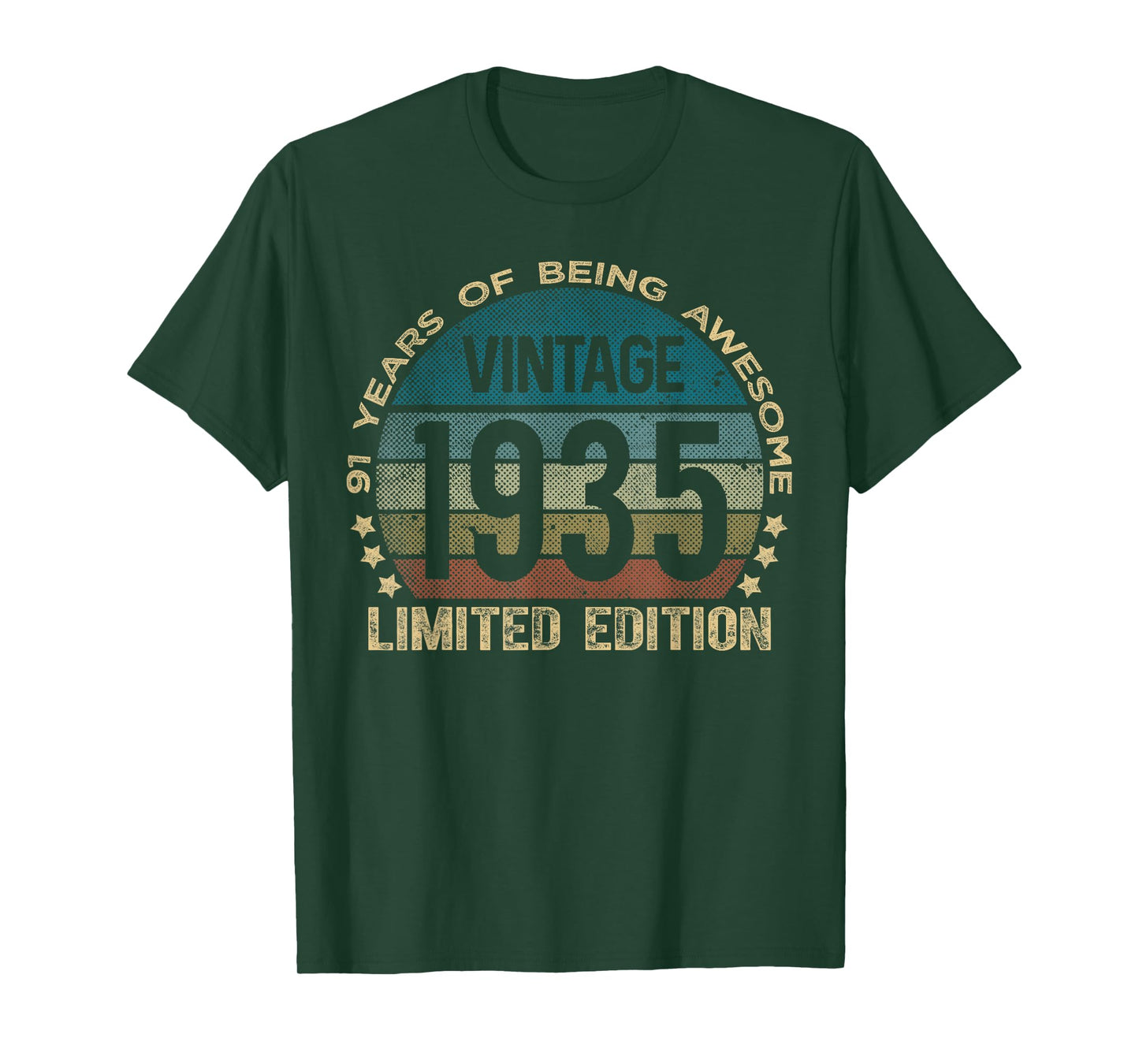 91 Year Old Gifts Vintage 1935 Limited Edition 91st Birthday T-Shirt