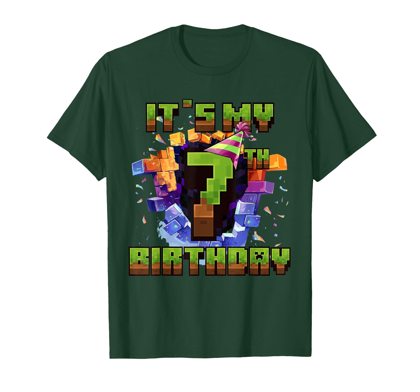 Birthday Boy Shirt It's My 7th Birthday Video Game Pixel T-Shirt
