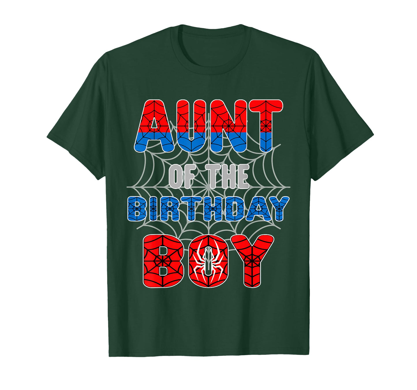Spider Web Birthday Party Aunt of The Birthday Boy T-Shirt