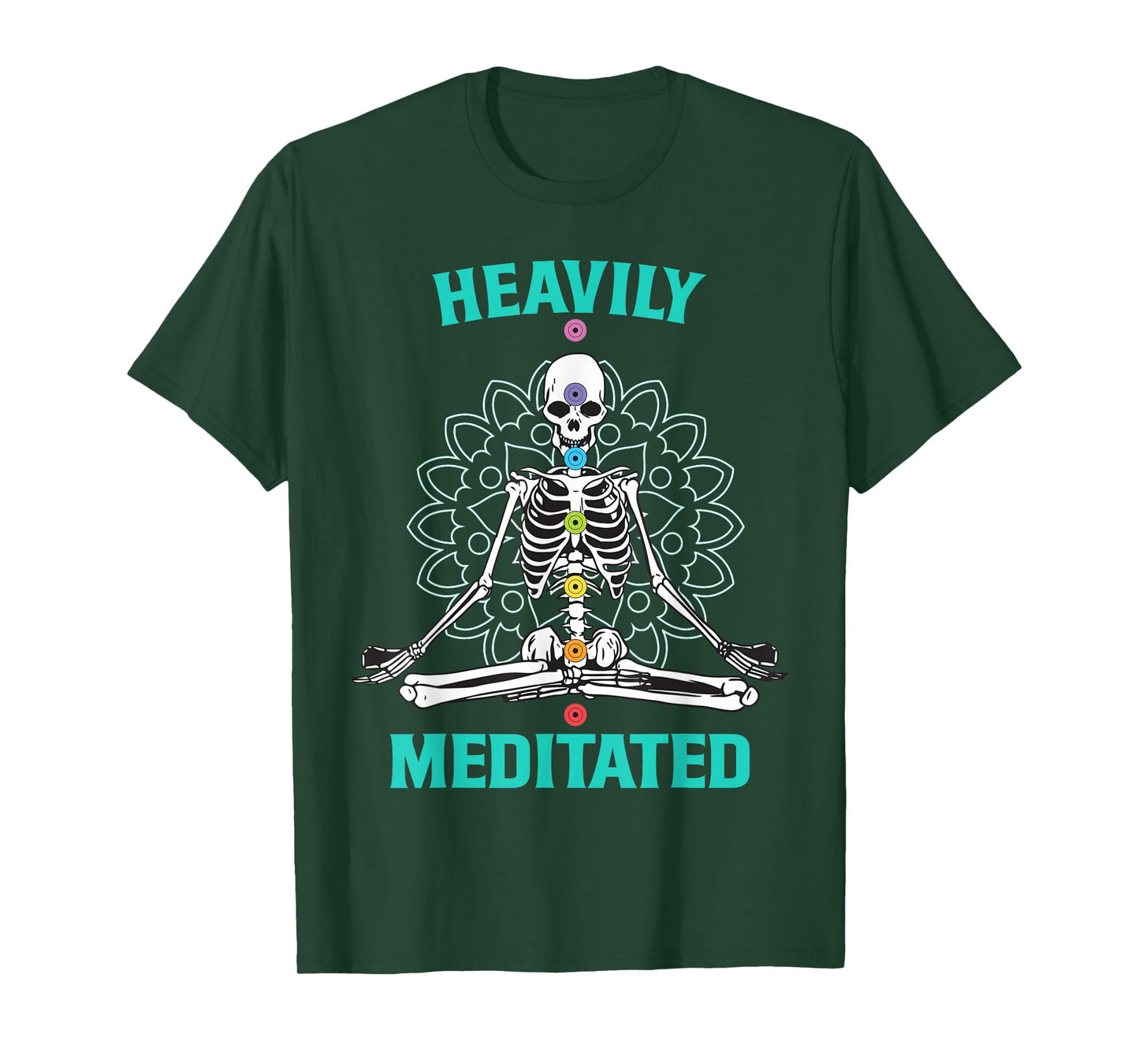 Heavily Meditated Skeleton Funny Yoga Meditation Pun T-Shirt