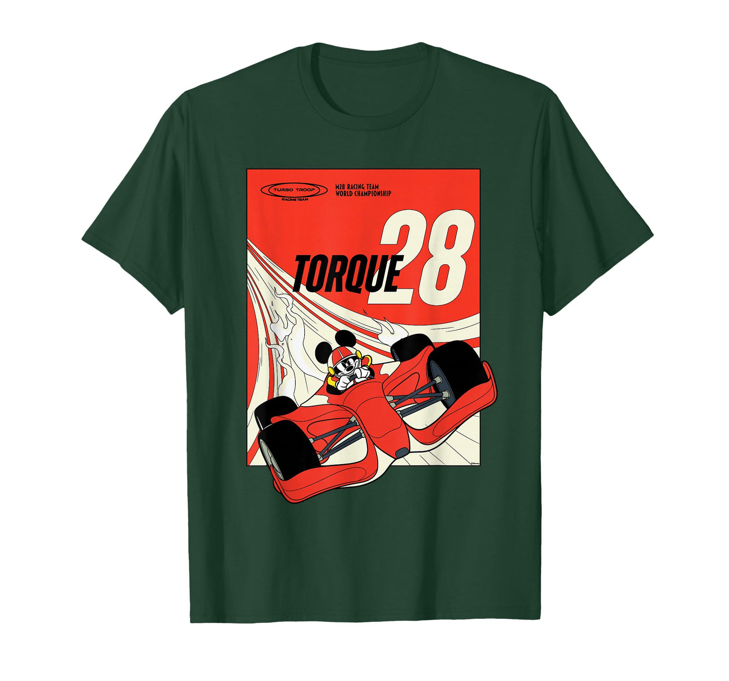 Disney Racing Mickey Mouse Torque 28 Turbo Troop Race Car T-Shirt
