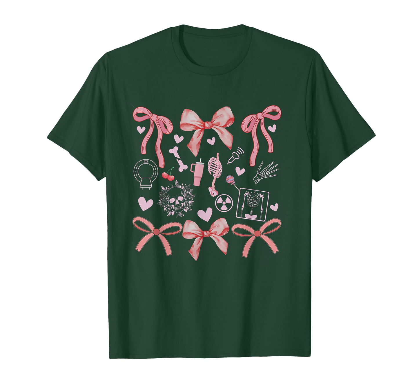 Women Radiology Coquette Bows XRay Tech Graduation MRI Tech T-Shirt