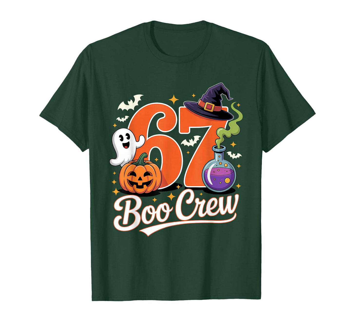 67 Boo Crew Funny Halloween Ghost Witch Pumpkin Spooky Squad T-Shirt