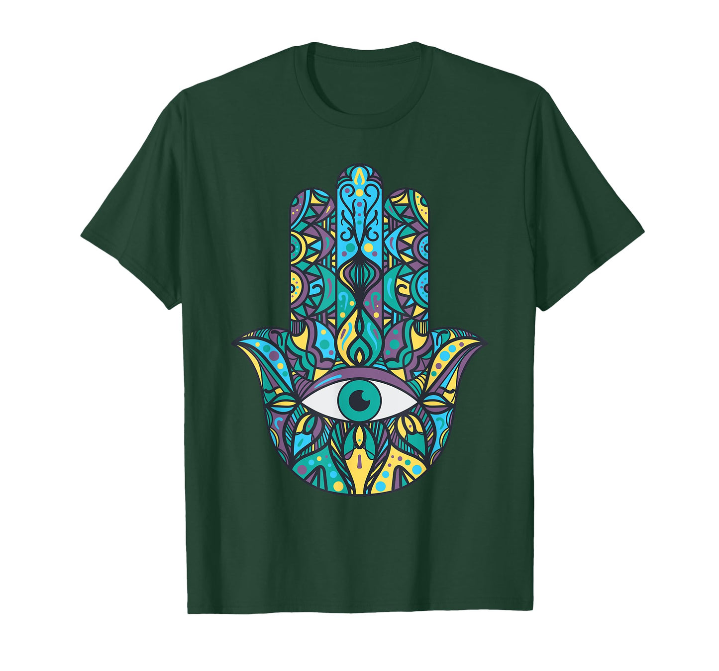 Hamsa Hand Meditation Yoga Hand Of Fatima Men Women T-Shirt