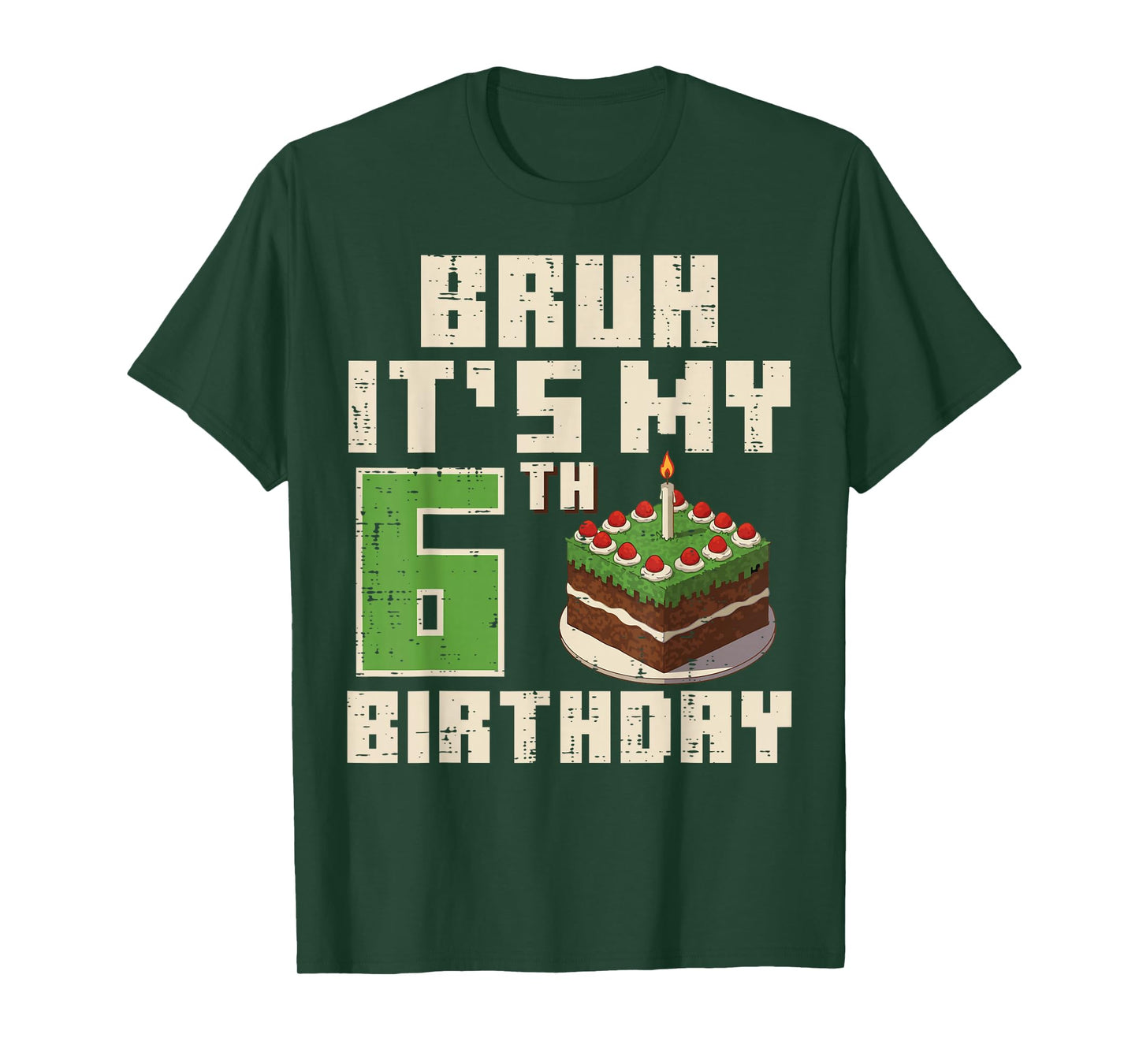 6th Birthday Pixel Gamer 6 Year Old Gaming Bday Boys Kids T-Shirt
