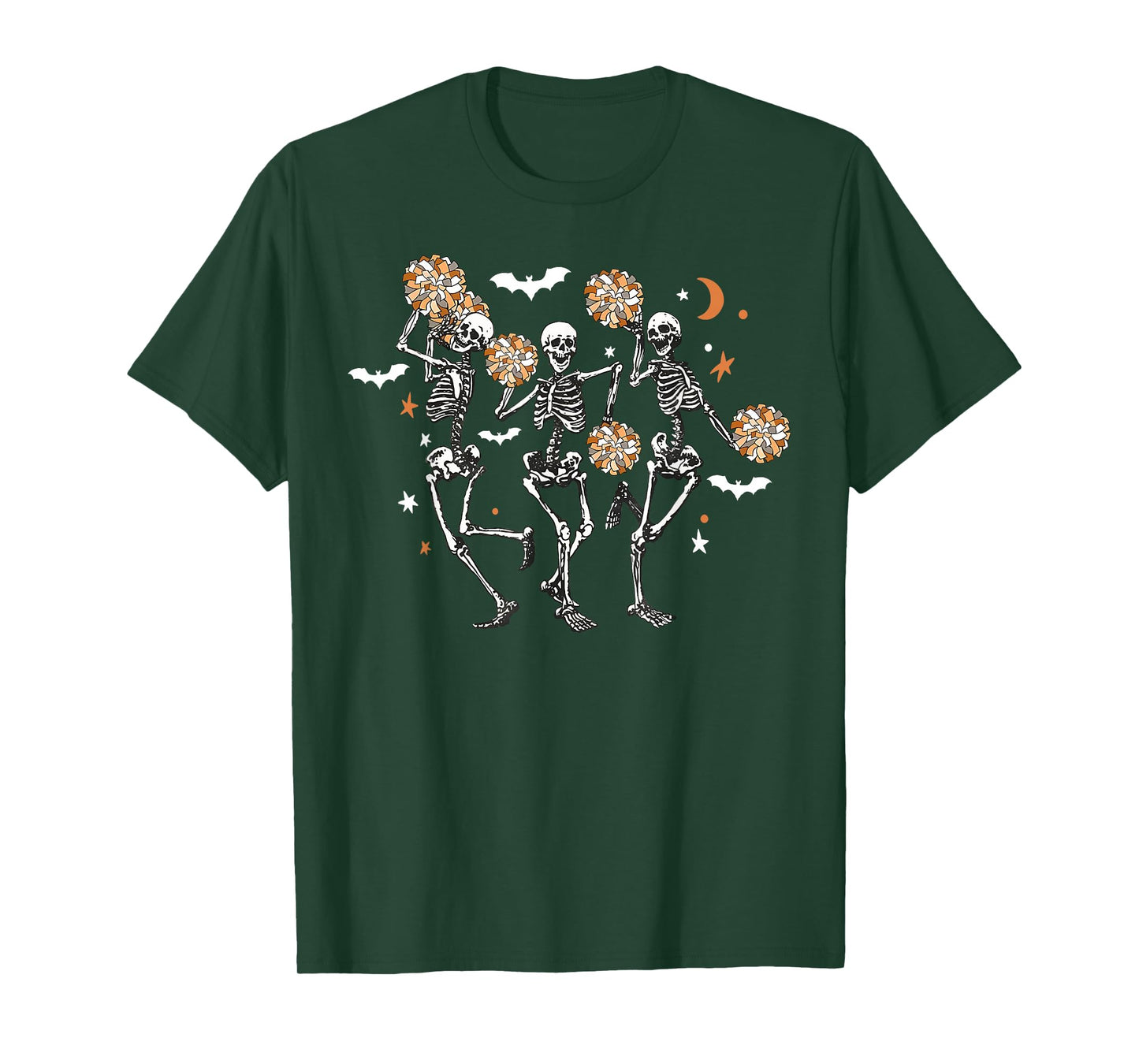 Skeleton Cheerleading Dancing Halloween Cheerleader Spooky T-Shirt