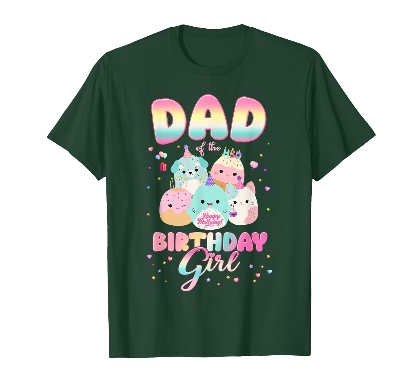 Birthday Family Party Squish Squad Dad Of The Birthday Girl T-Shirt