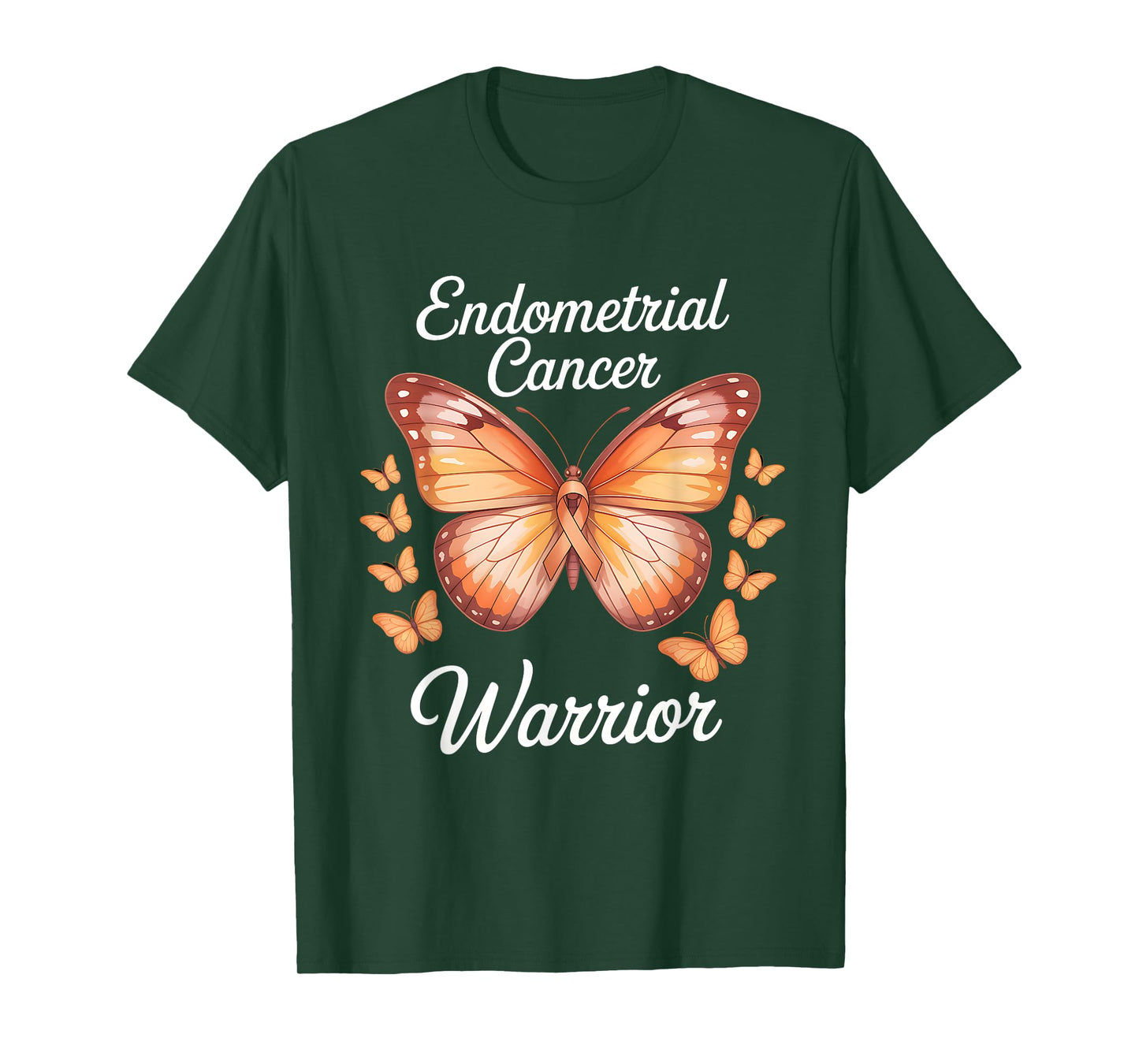 Warrior Endometrial Cancer Awareness Uterine Cancer Ribbon T-Shirt