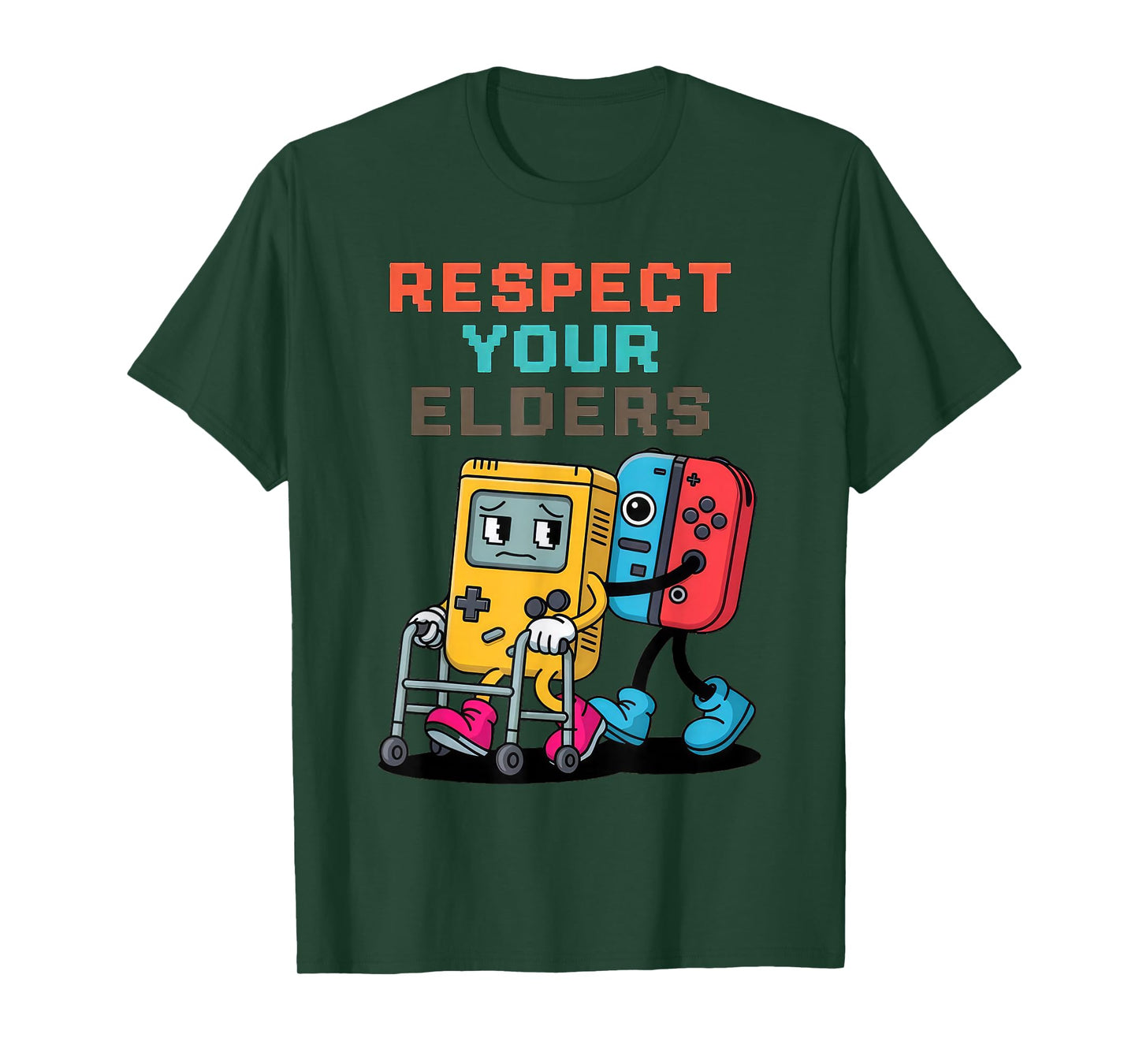 Respect Your Elders Gaming Control Retro Funny Gamer T-Shirt