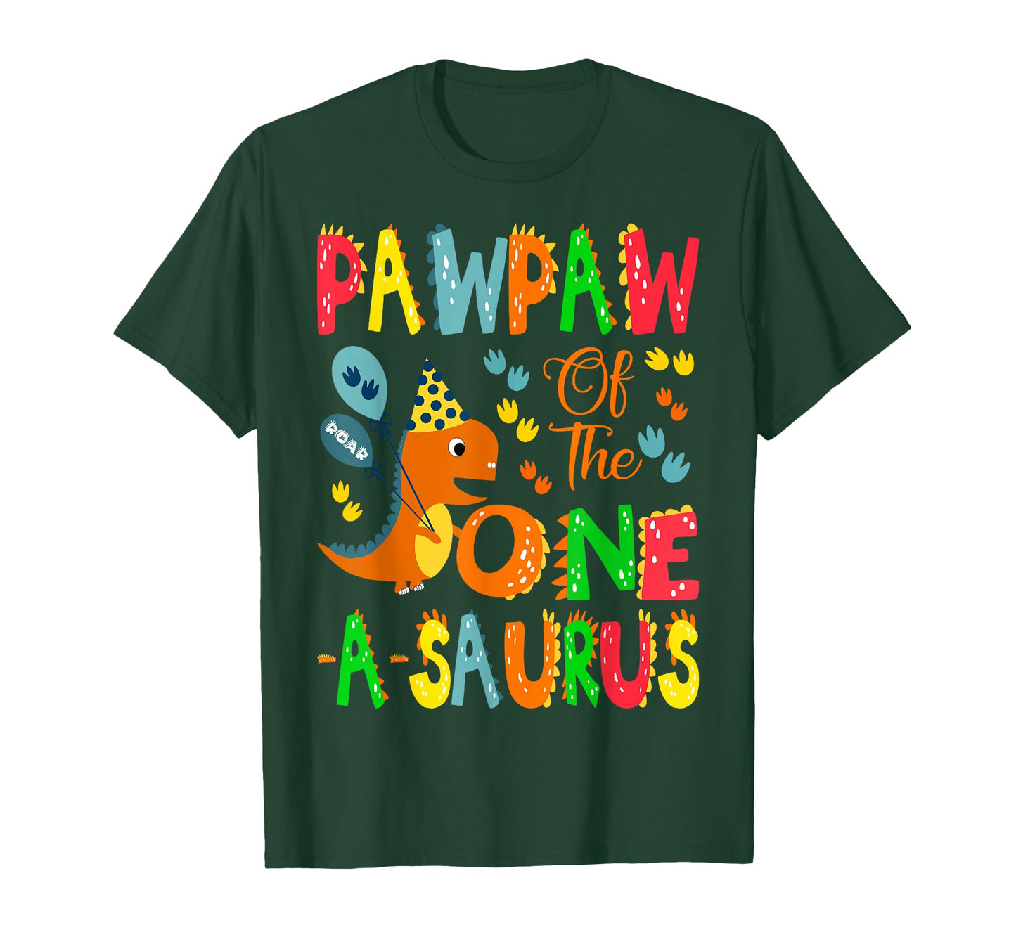 Pawpaw of The One-A-Saurus 1st Birthday Boy Dinosaur Lover T-Shirt