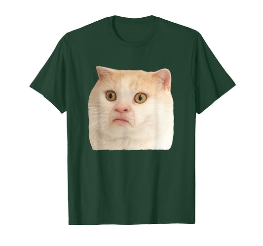 Funny Weird Cat Face Meme Silly Hilarious Cat Confused T-Shirt