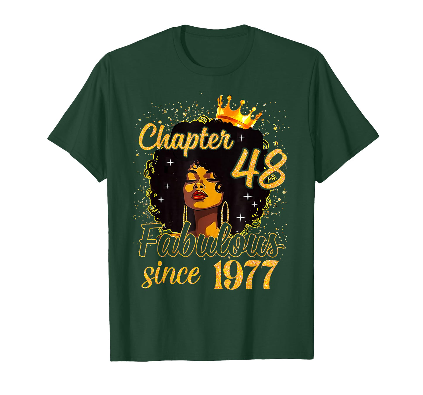 Chapter 48 Fabulous Since 1977 48th Birthday Women Melanin T-Shirt
