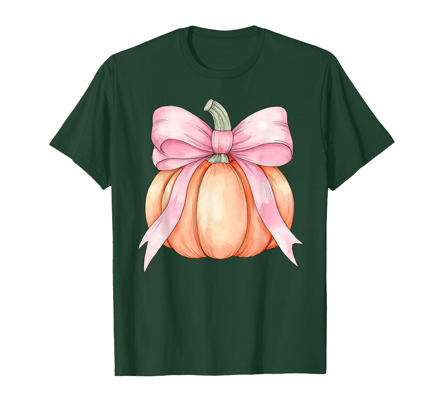 Retro Pumpkin Coquette Pink Bow Halloween Autumn Fall Season T-Shirt