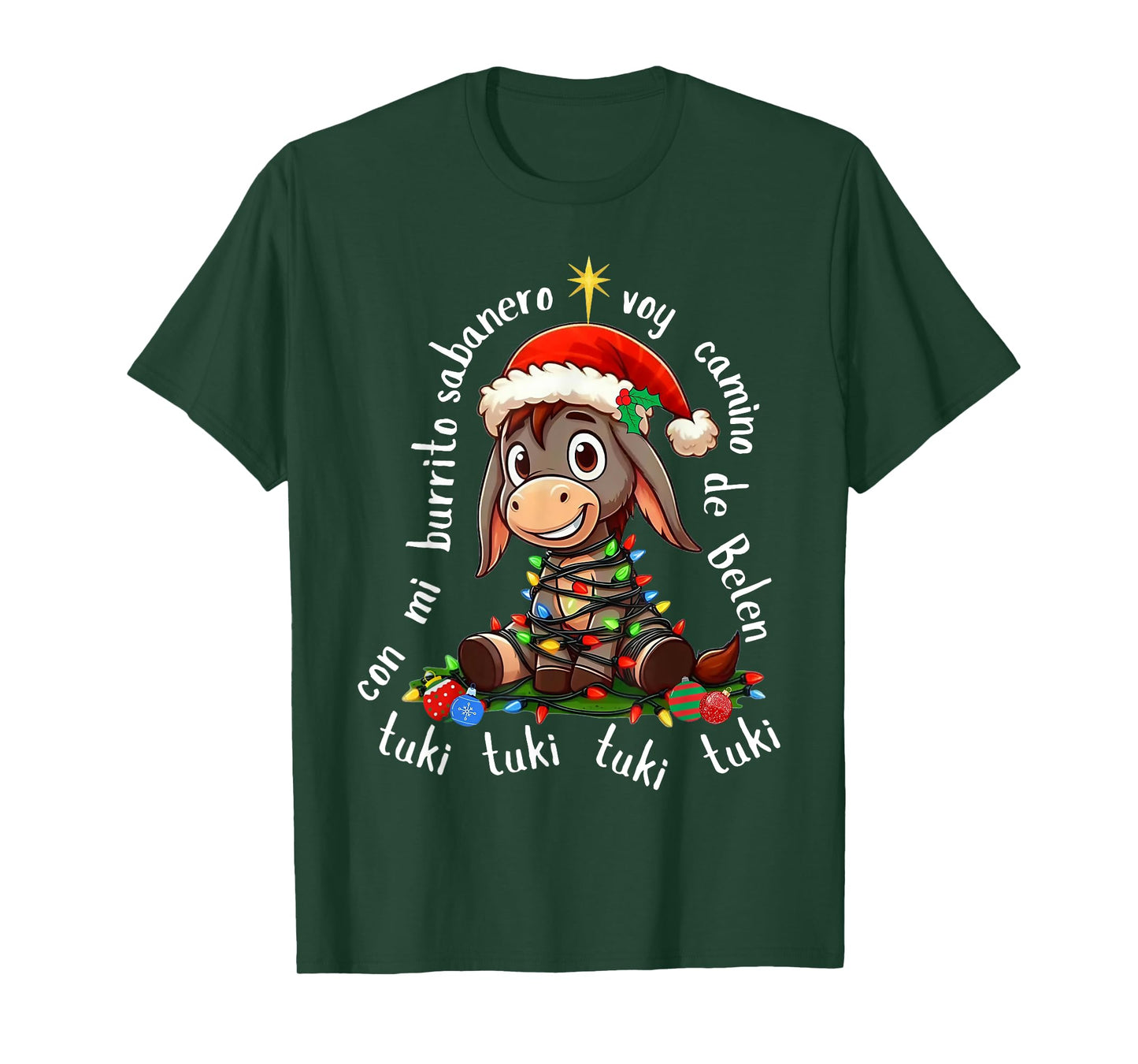 Con Mi Burrito Sabanero Mexican Tuki Tuki Donkey Latino Xmas T-Shirt