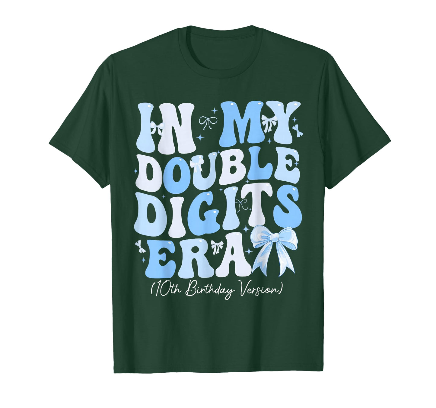 Groovy in My Double Digits Era 10th Birthday Coquette Bow T-Shirt