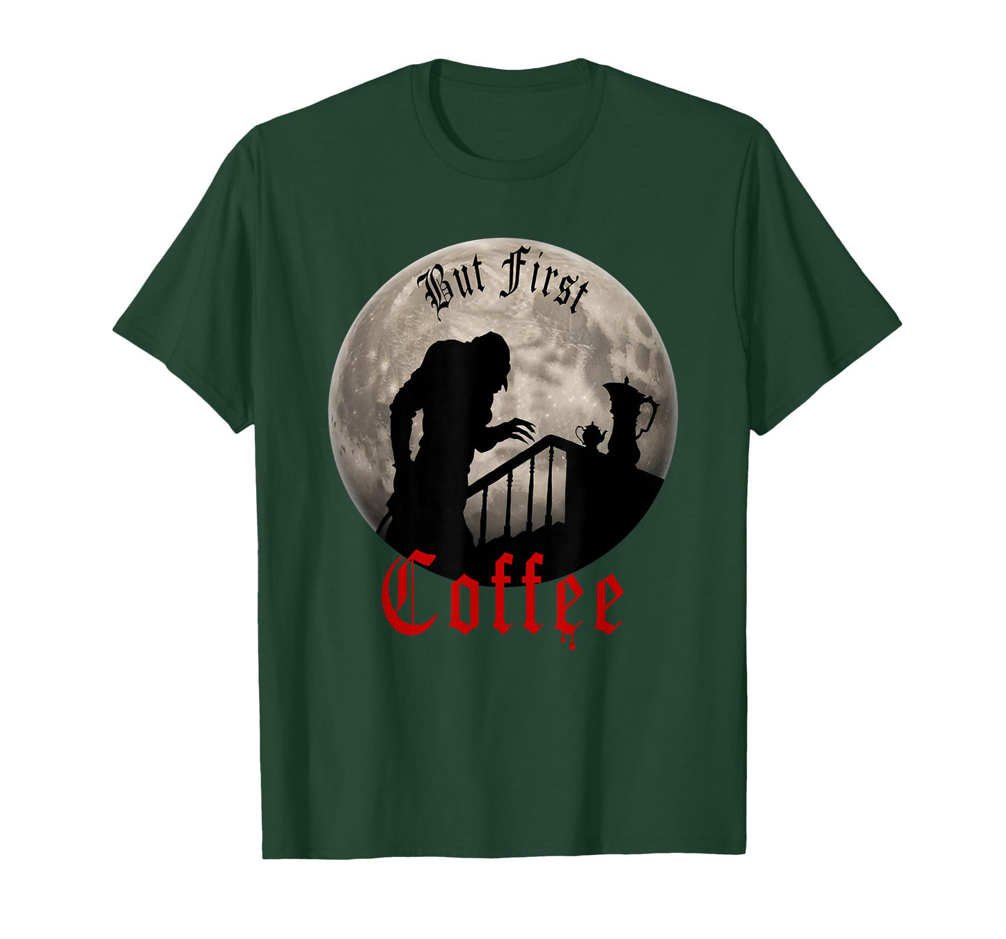 Funny Dracula horror - But First Coffee gothic Vampire fans T-Shirt