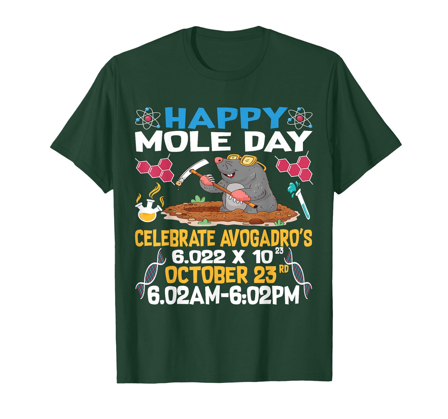 Happy mole Day on 23rd October Chemistry Lover Women Men T-Shirt
