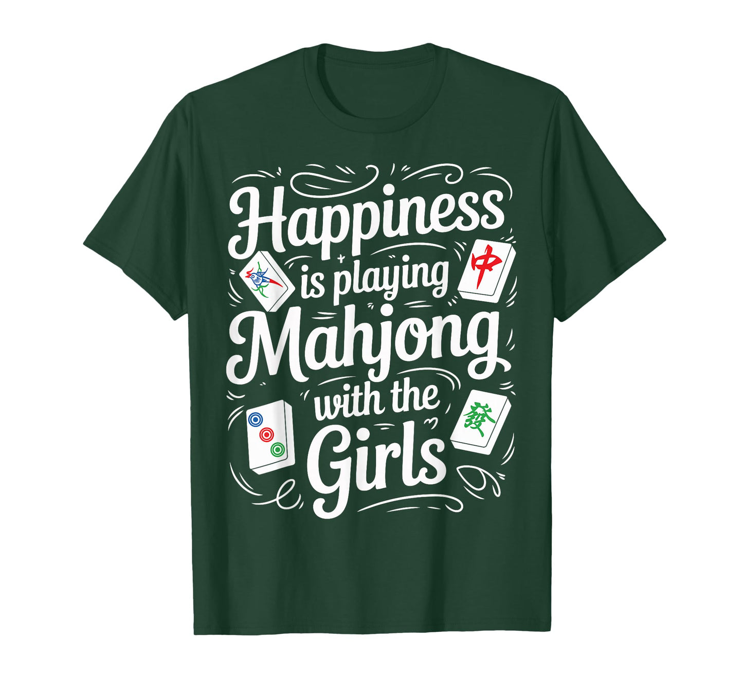 Happiness is Playing Mahjong with The Girls Funny Mahjong T-Shirt