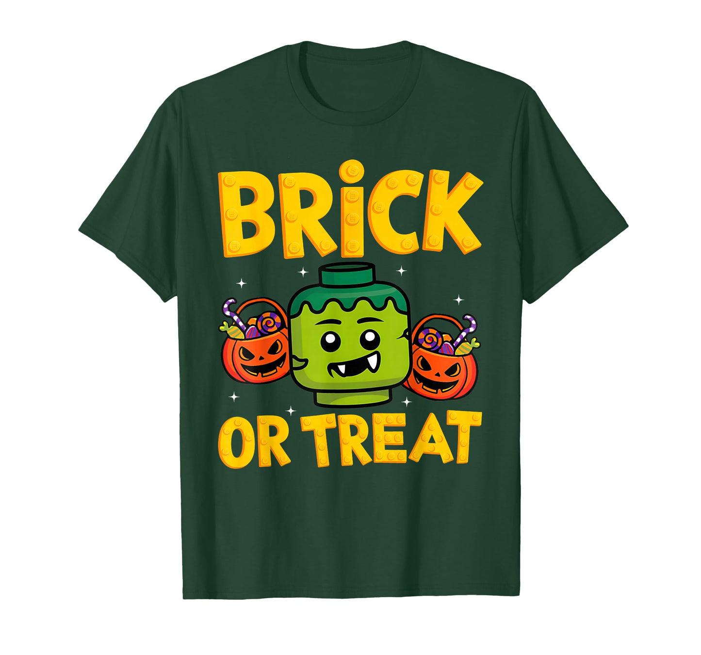 Brick or Treat Halloween Master Builder Blocks Building Kids T-Shirt
