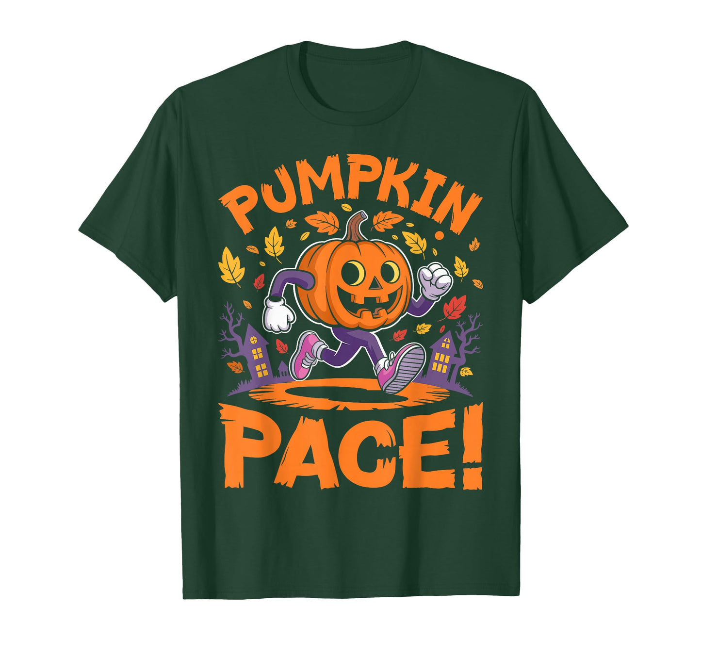 Pumpkin Pace Runner Funny Jogging Halloween Costume T-Shirt
