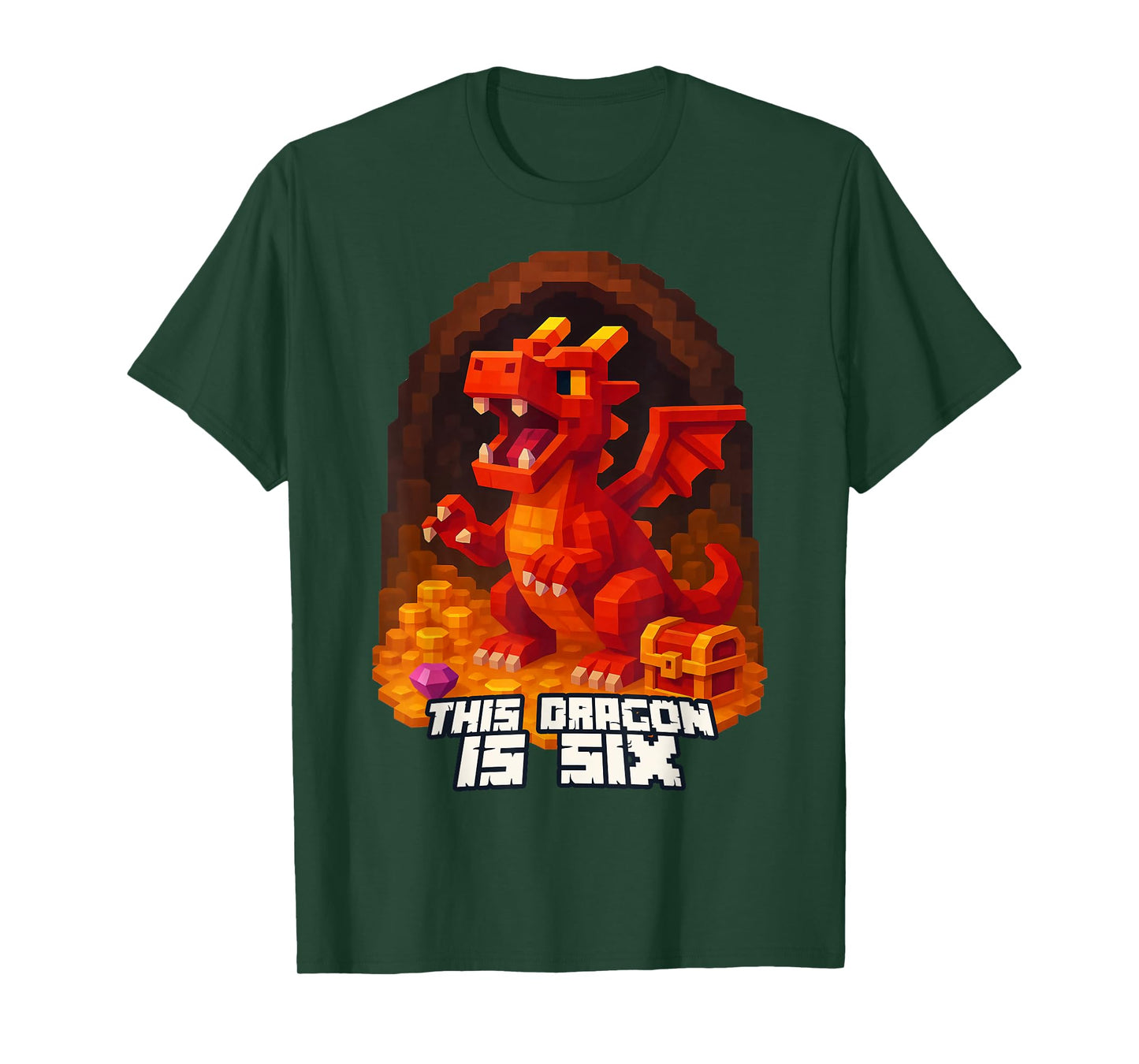 This Dragon is 6 Pixel Dragon 6th Birthday Party Kids Outfit T-Shirt