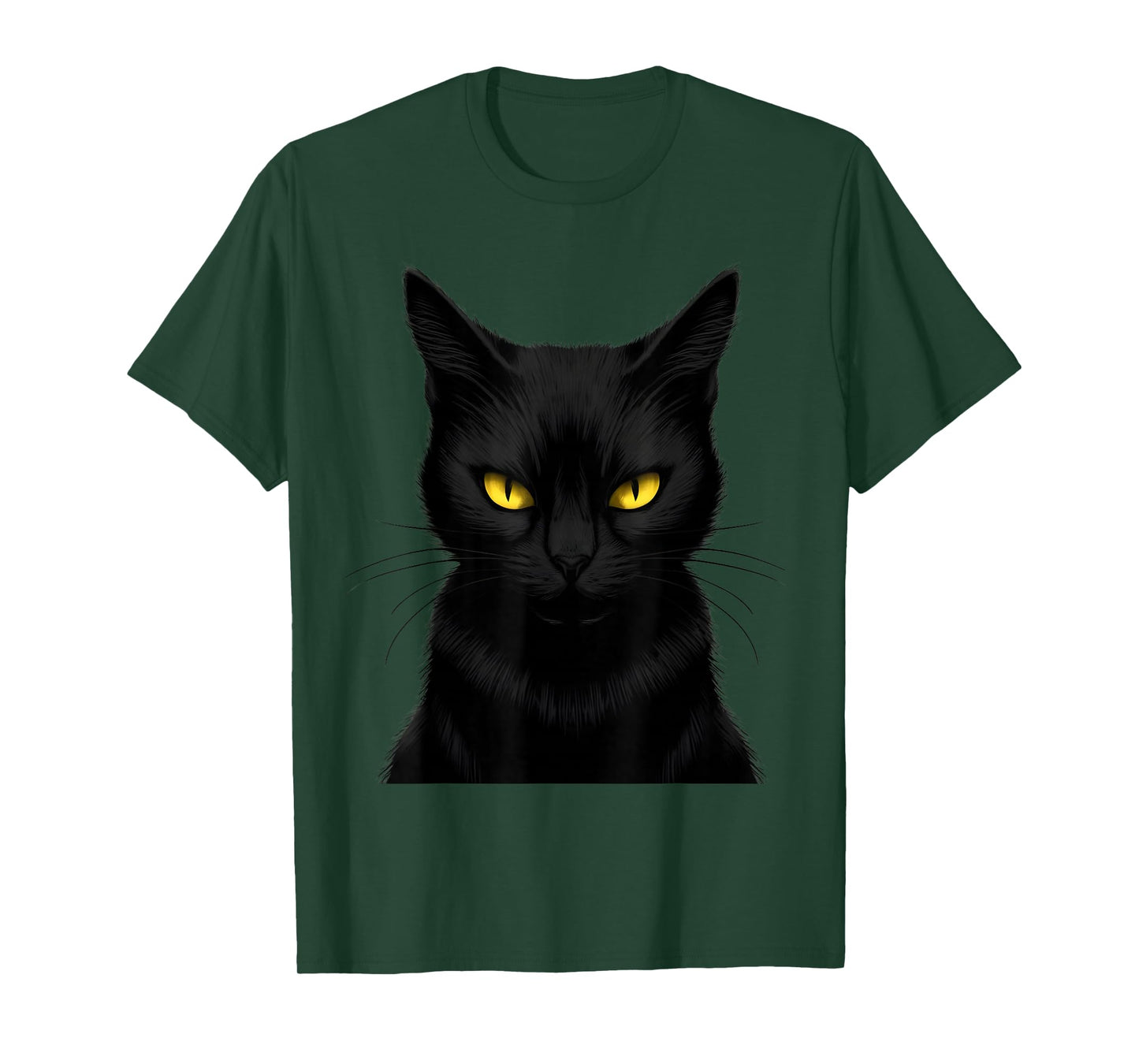 Black Cat Yellow Eyes Graphic Men Women Boys Girls T-Shirt