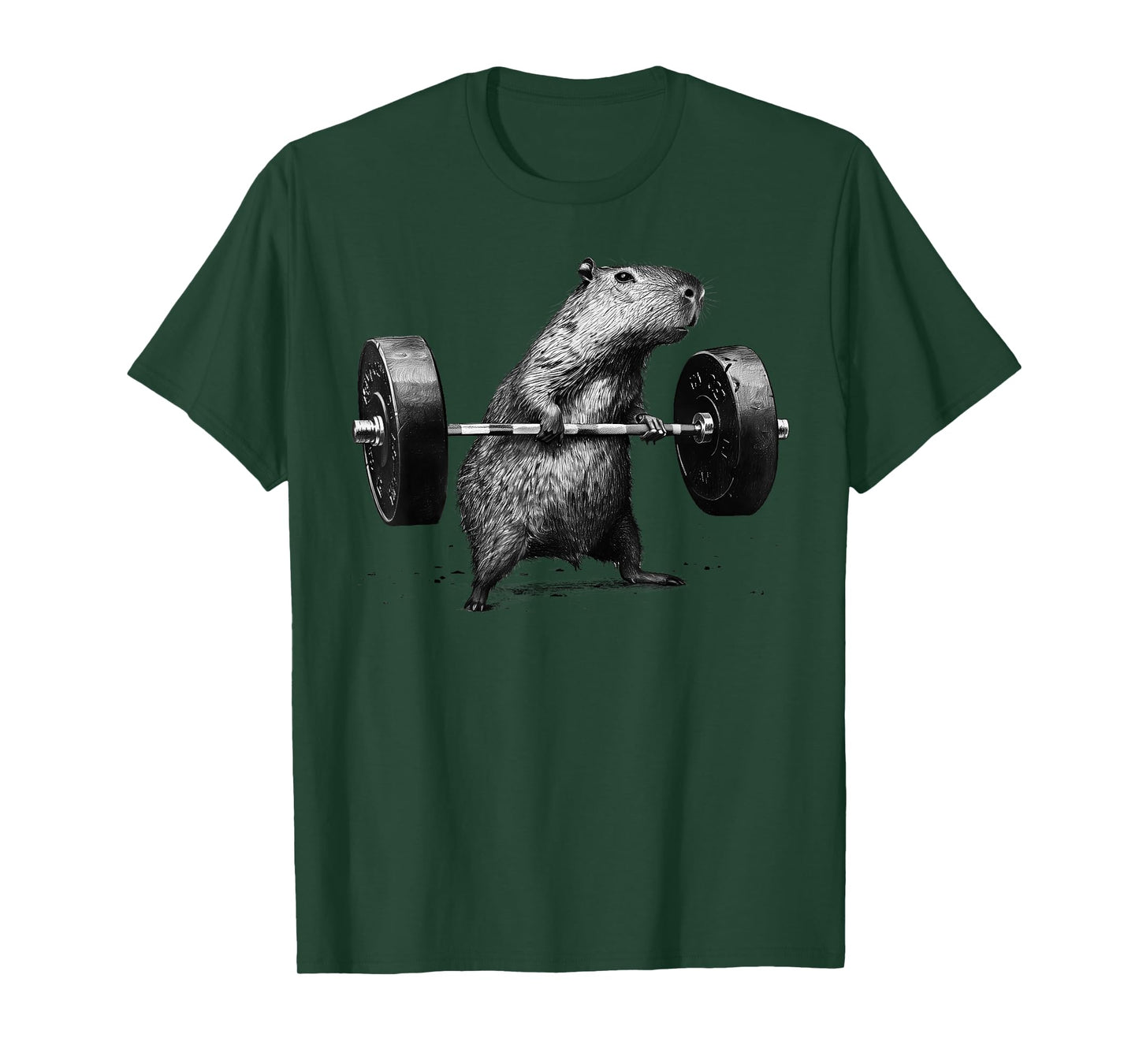 Vintage Capybara Gym Workout Fitness Weightlifting Graphic T-Shirt