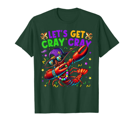 Let's Get Cray Cray Mardi Gras Dabbing Crawfish Boy Girl Kid T-Shirt