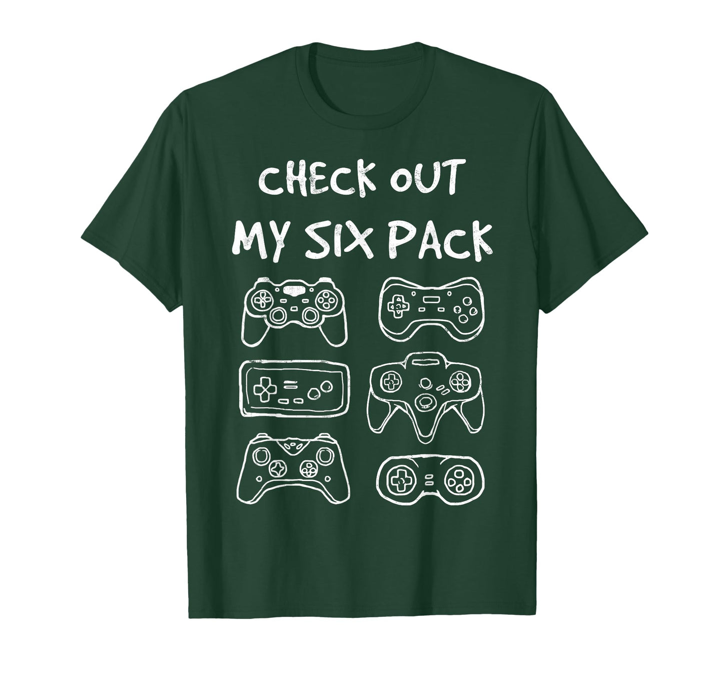 Check Out My Six Pack Video Game Controlers Gaming Gamer Tee T-Shirt