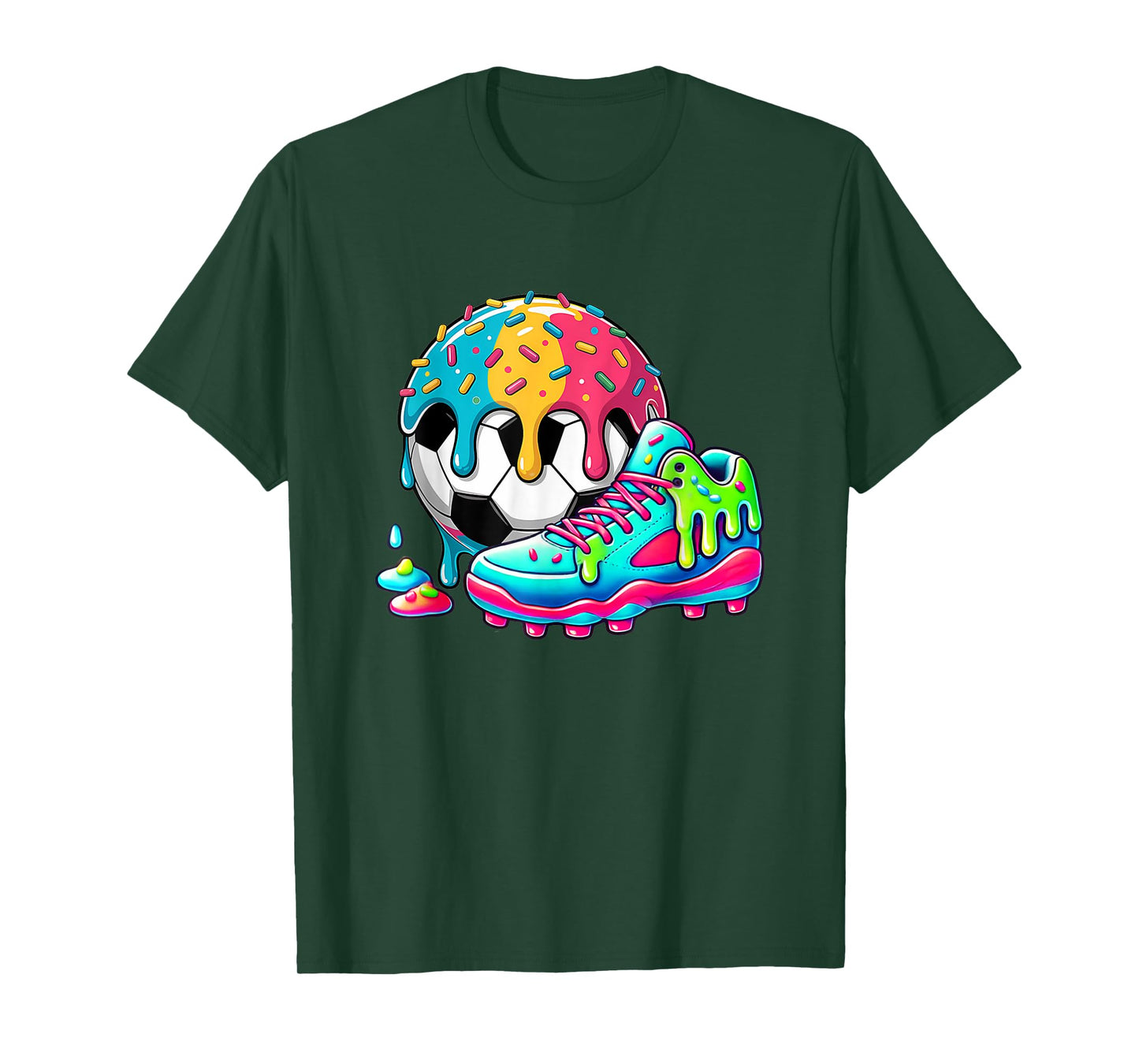 Soccer Ice Cream Drip For Boys Girls Kids Soccer Drip T-Shirt
