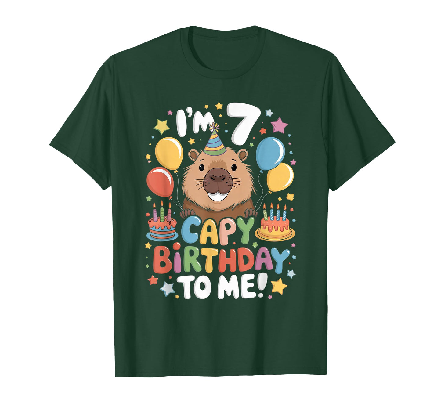 I'm 7 Year Old Capy Birthday To Me 7th Birthday Capybara T-Shirt