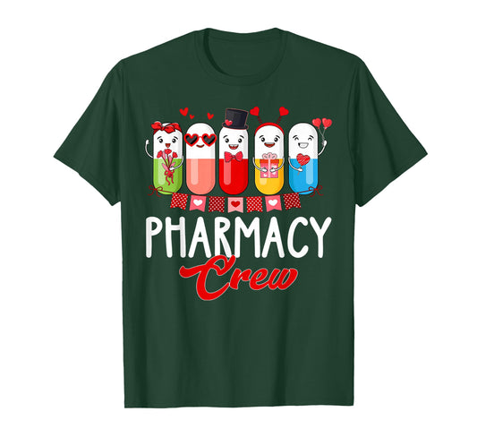 Pharmacy Crew Nurse Valentines Day Pharmacist Technician T-Shirt