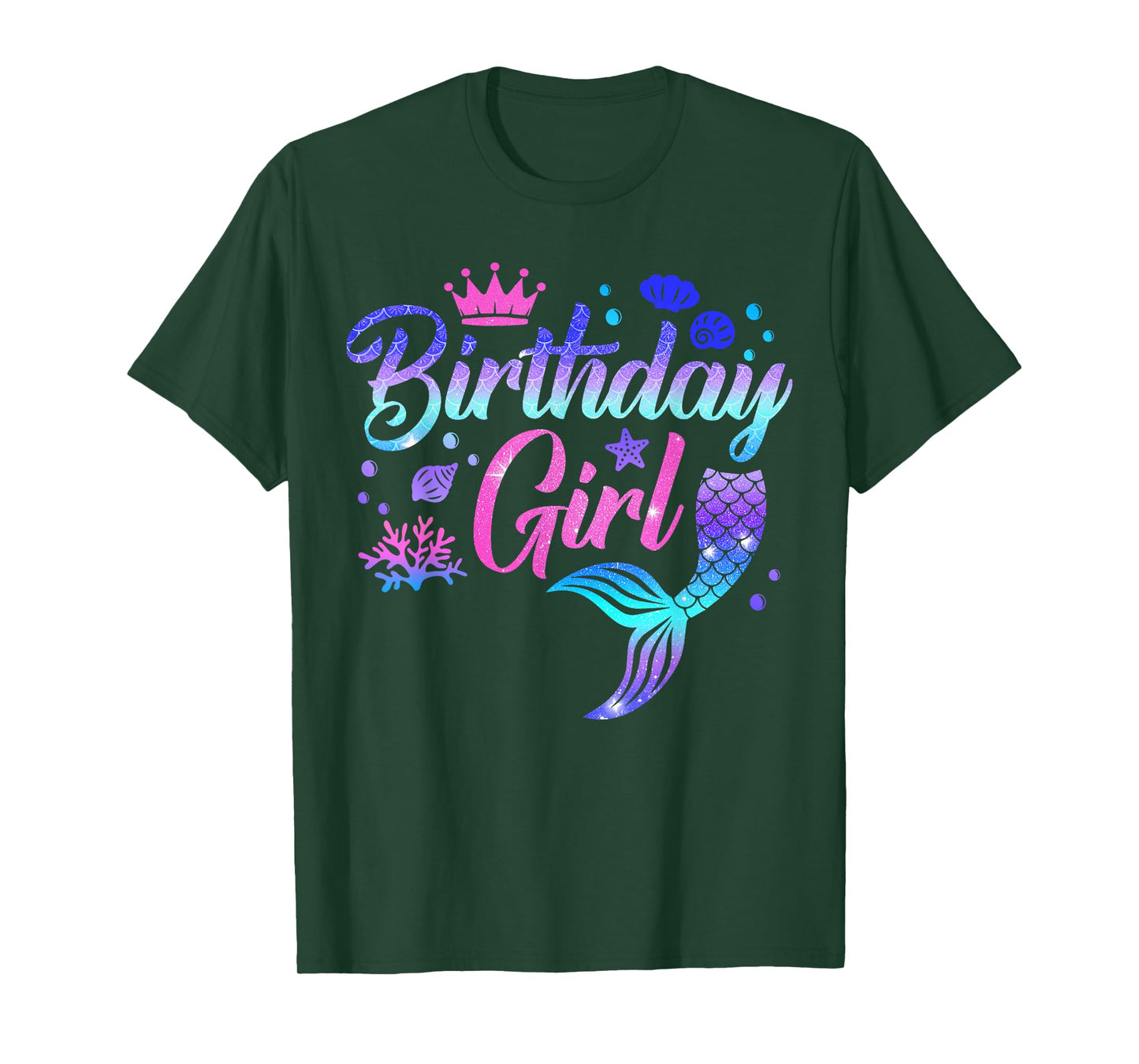 Birthday Girl Shirt Birthday Mermaid Bday Party Family T-Shirt