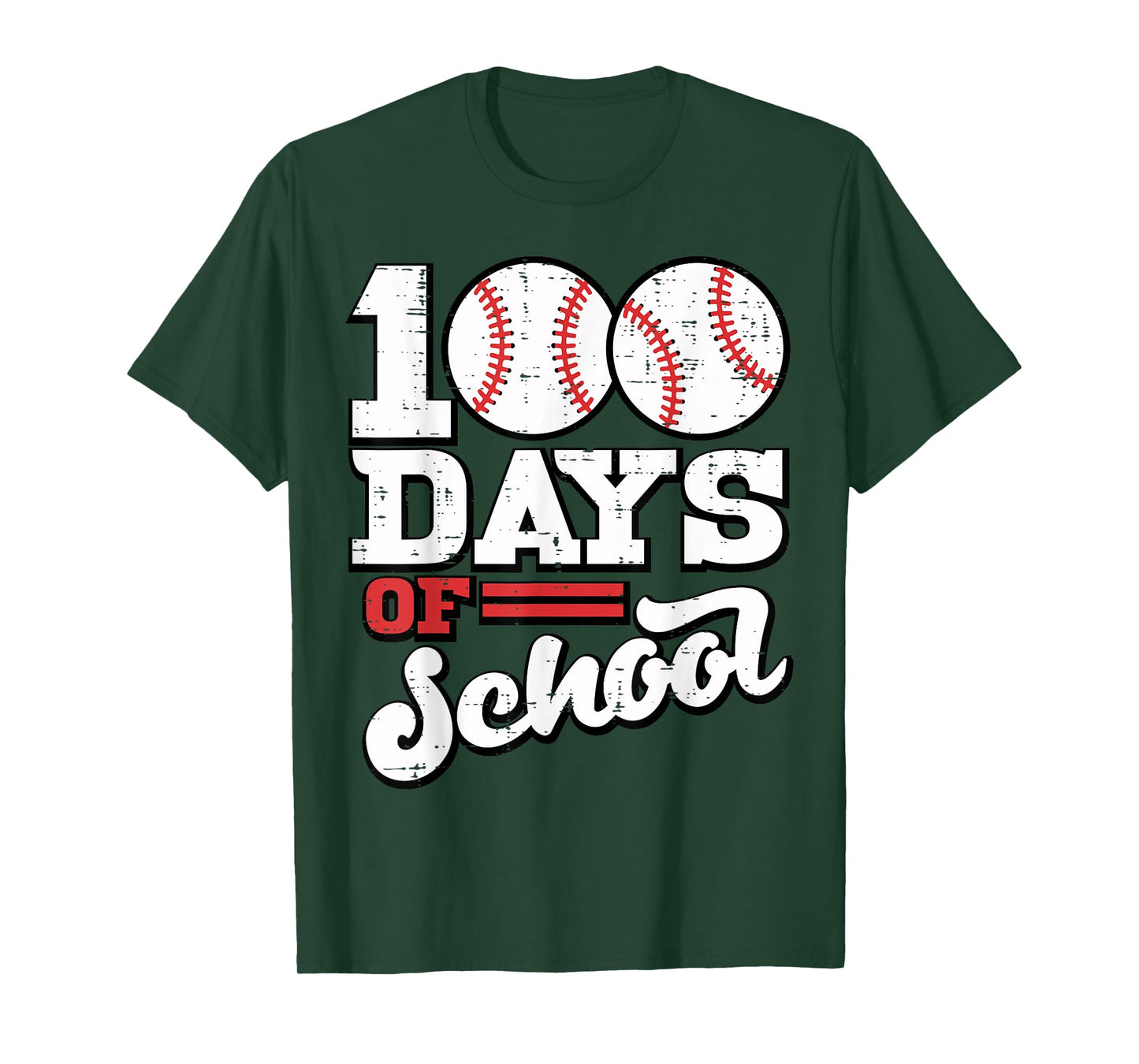 100th Day of School Baseball 100 Days Sports Men Boys Kids T-Shirt