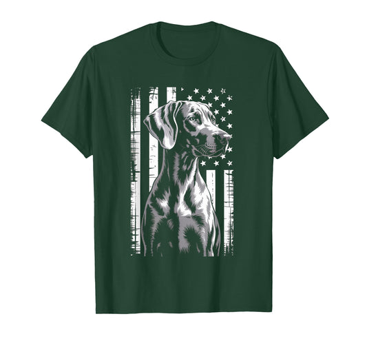 American Flag Weimaraner Dog Patriotic USA T-Shirt