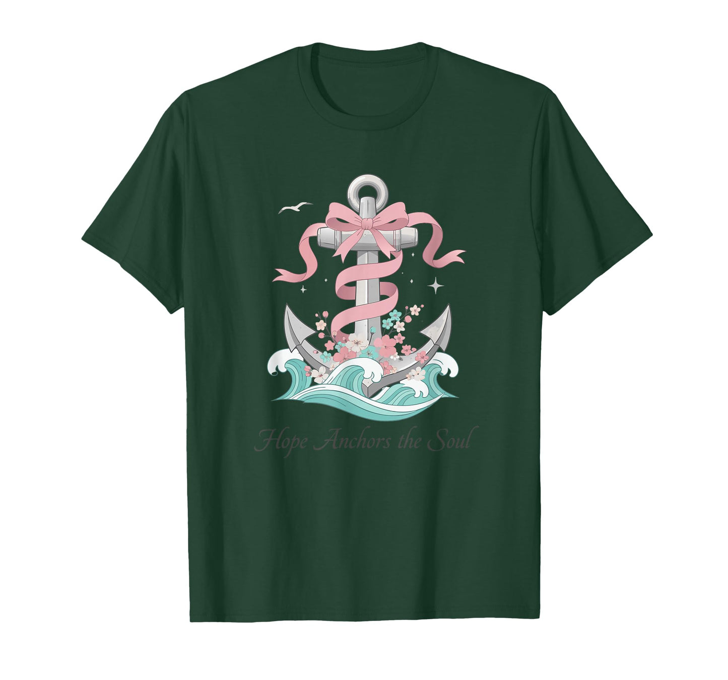 Hope Anchors The Soul Nautical Christian Anchor Art T-Shirt