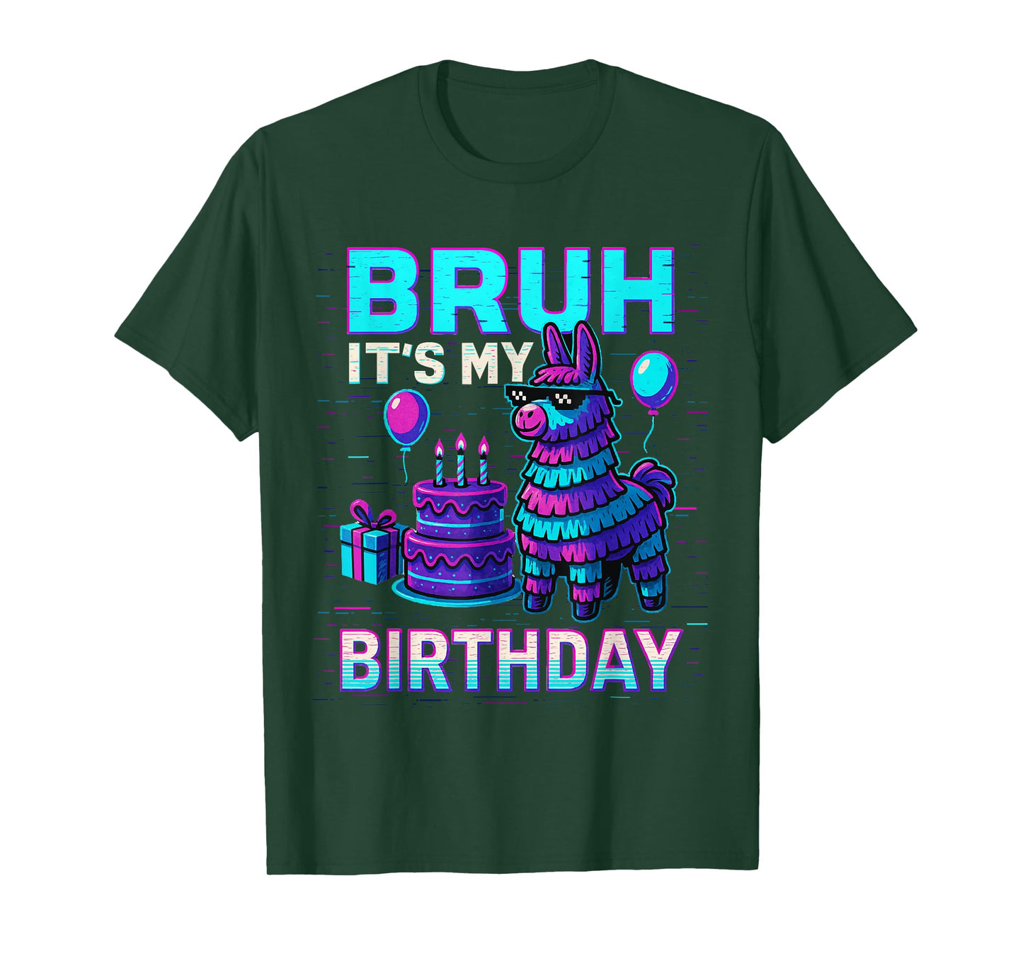 Bruh Its My Birthday Llama Pinata Boy Girl Family Party Bday T-Shirt