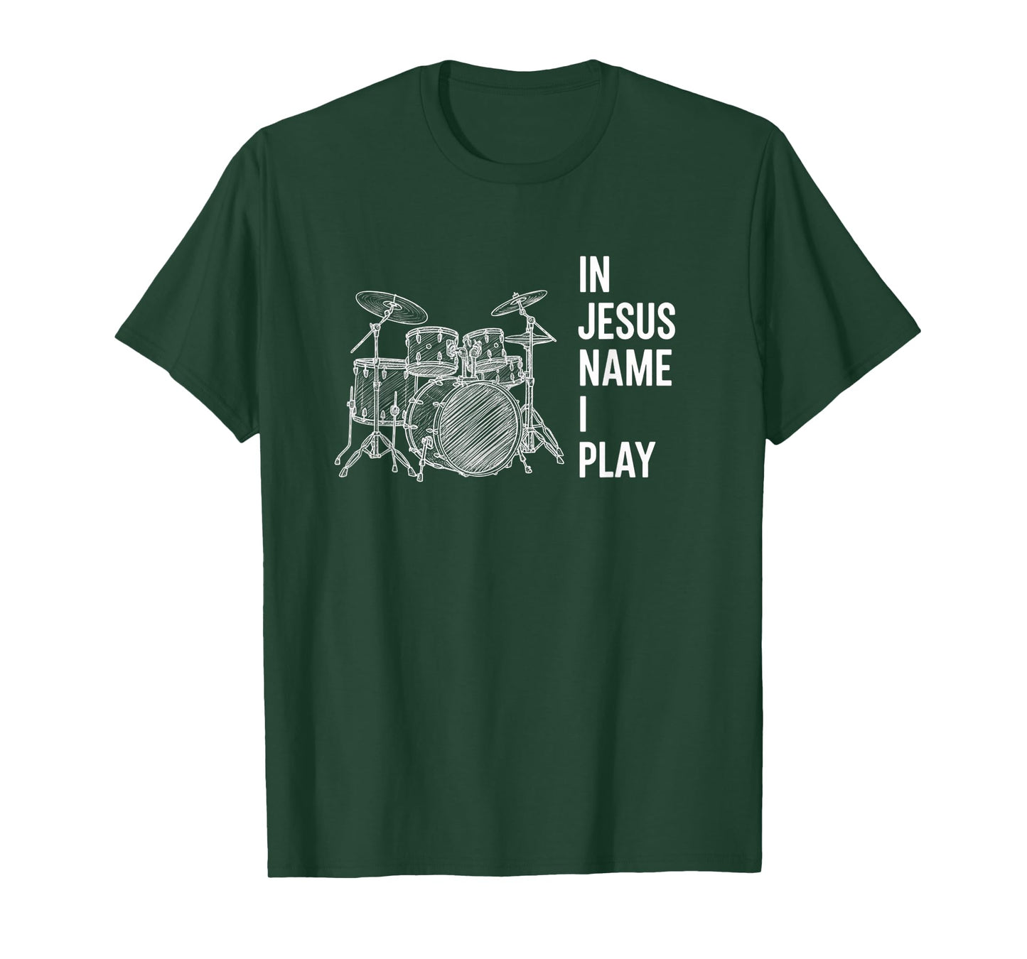 in Jesus Name I Play Christian Drummer, Worship Drums T-Shirt
