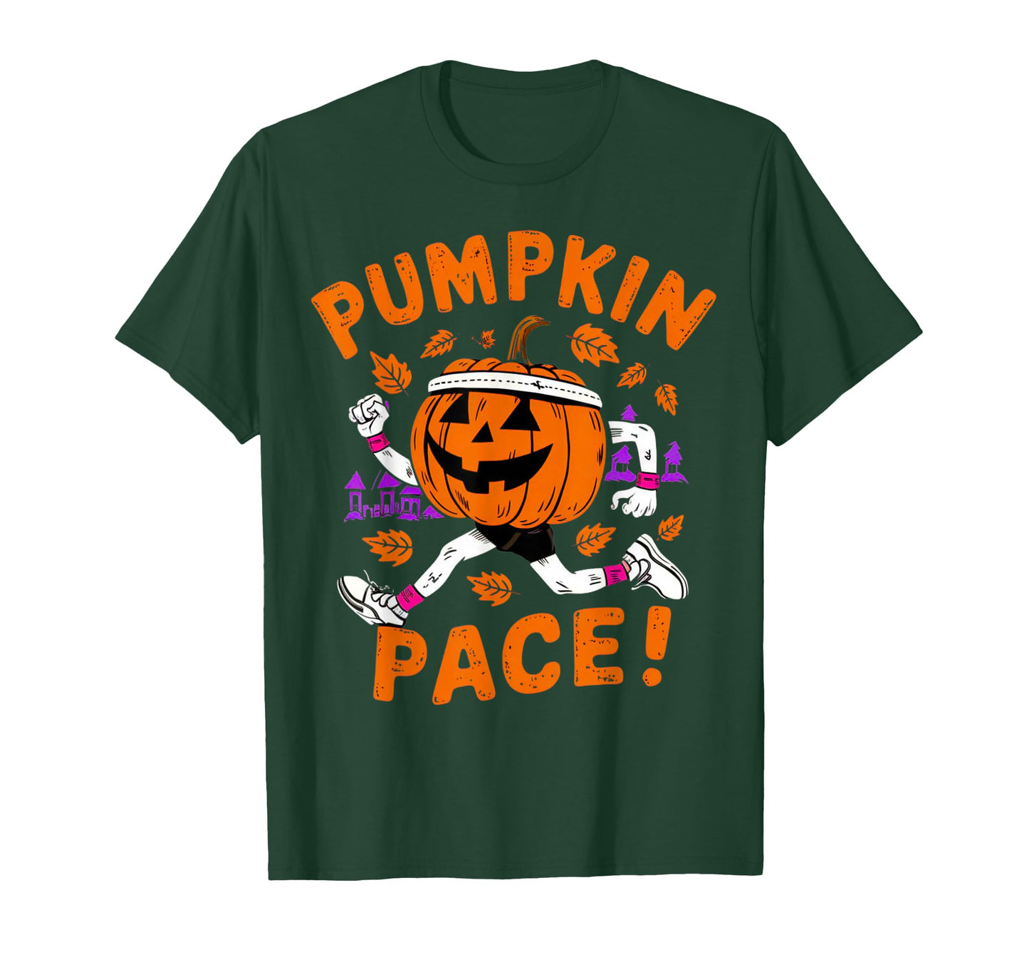 Funny Runner Costume Halloween Pumpkin Running Marathon Team T-Shirt