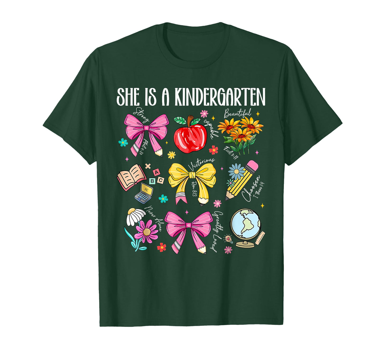 She is A Kindergarten Girl Bible Verse Christian Tee T-Shirt