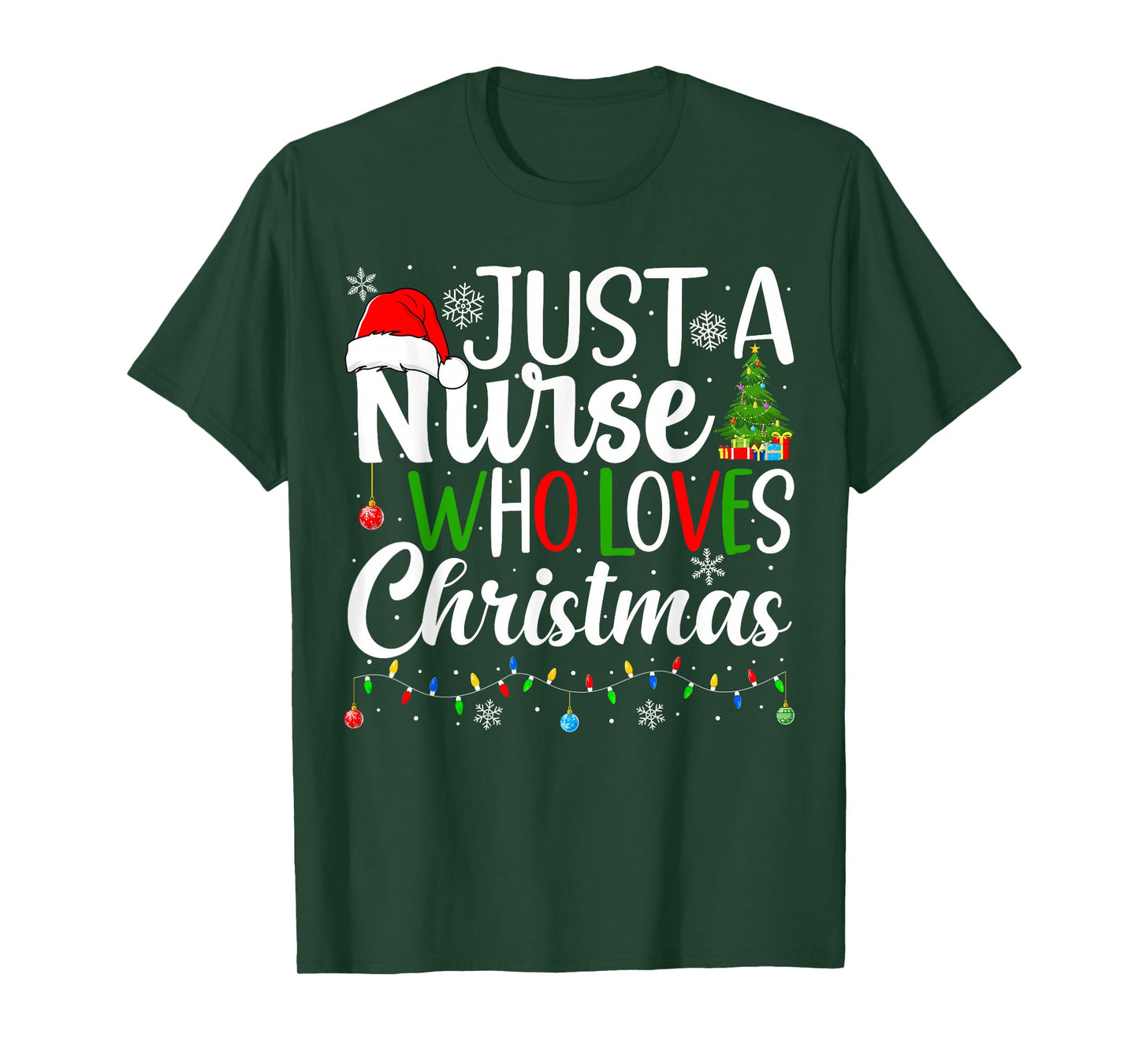 Just a Nurse Who Loves Christmas RN Nursing Christmas Nurse T-Shirt