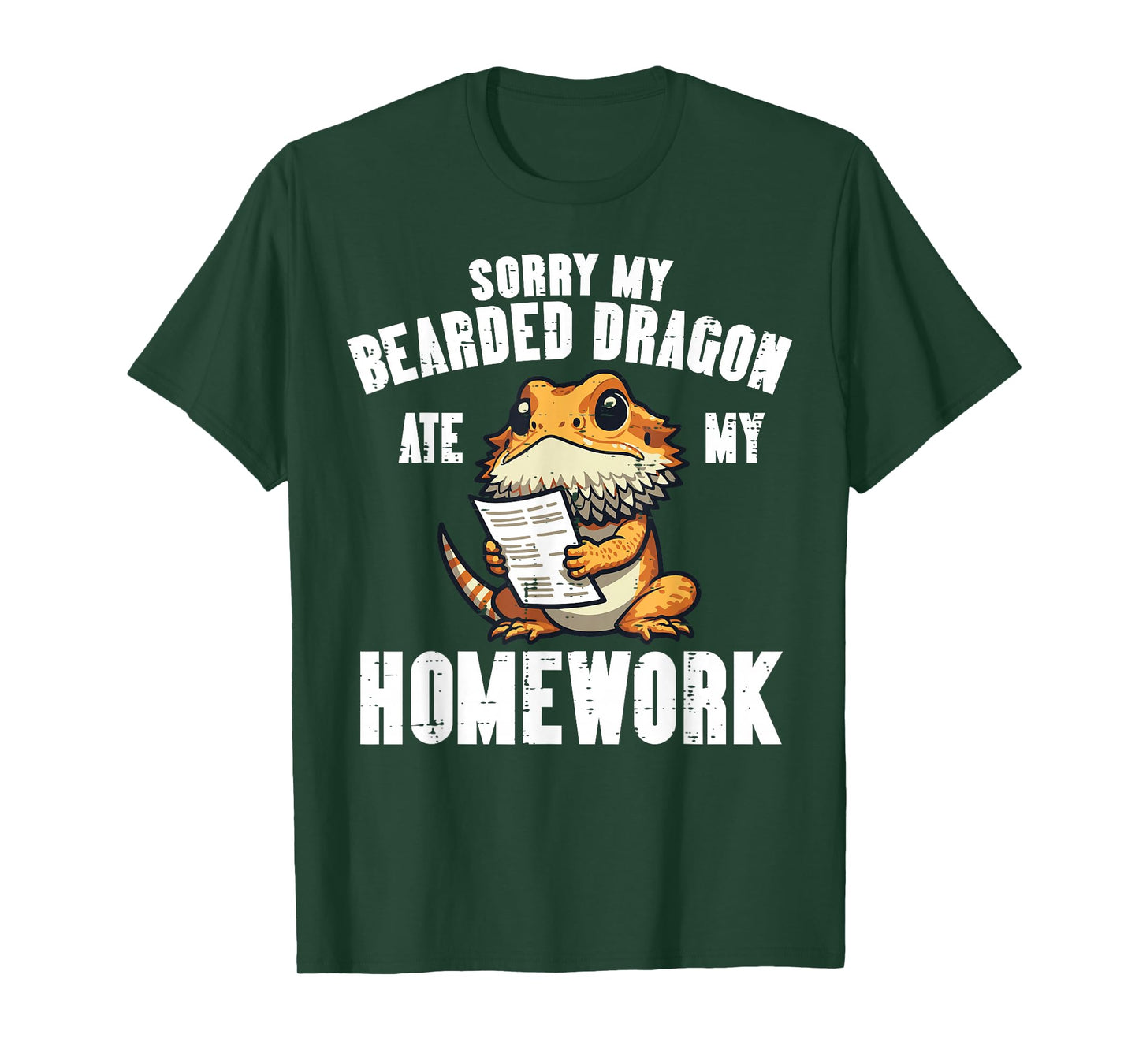 Bearded Dragon Ate Homework Funny Beardie Boys Girls Kids T-Shirt
