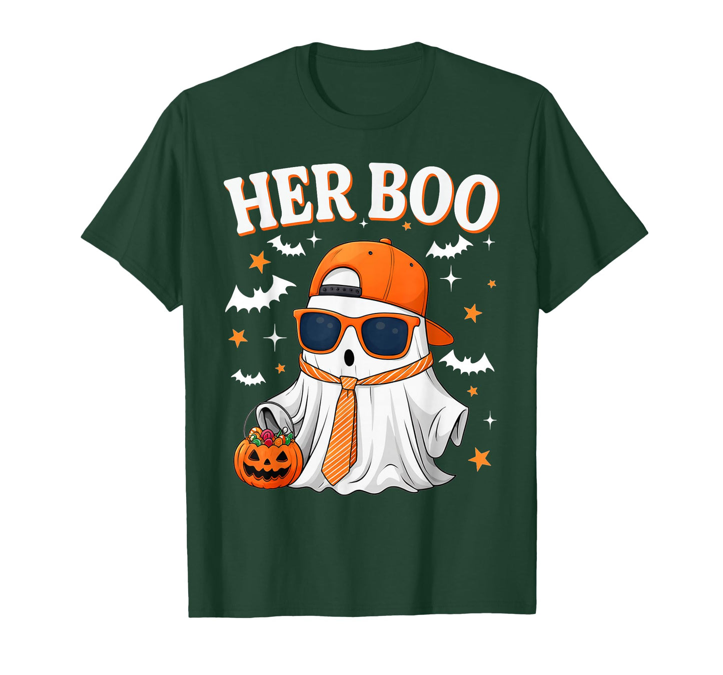 Her Boo & His Boo Funny Matching Halloween Couples T-Shirt