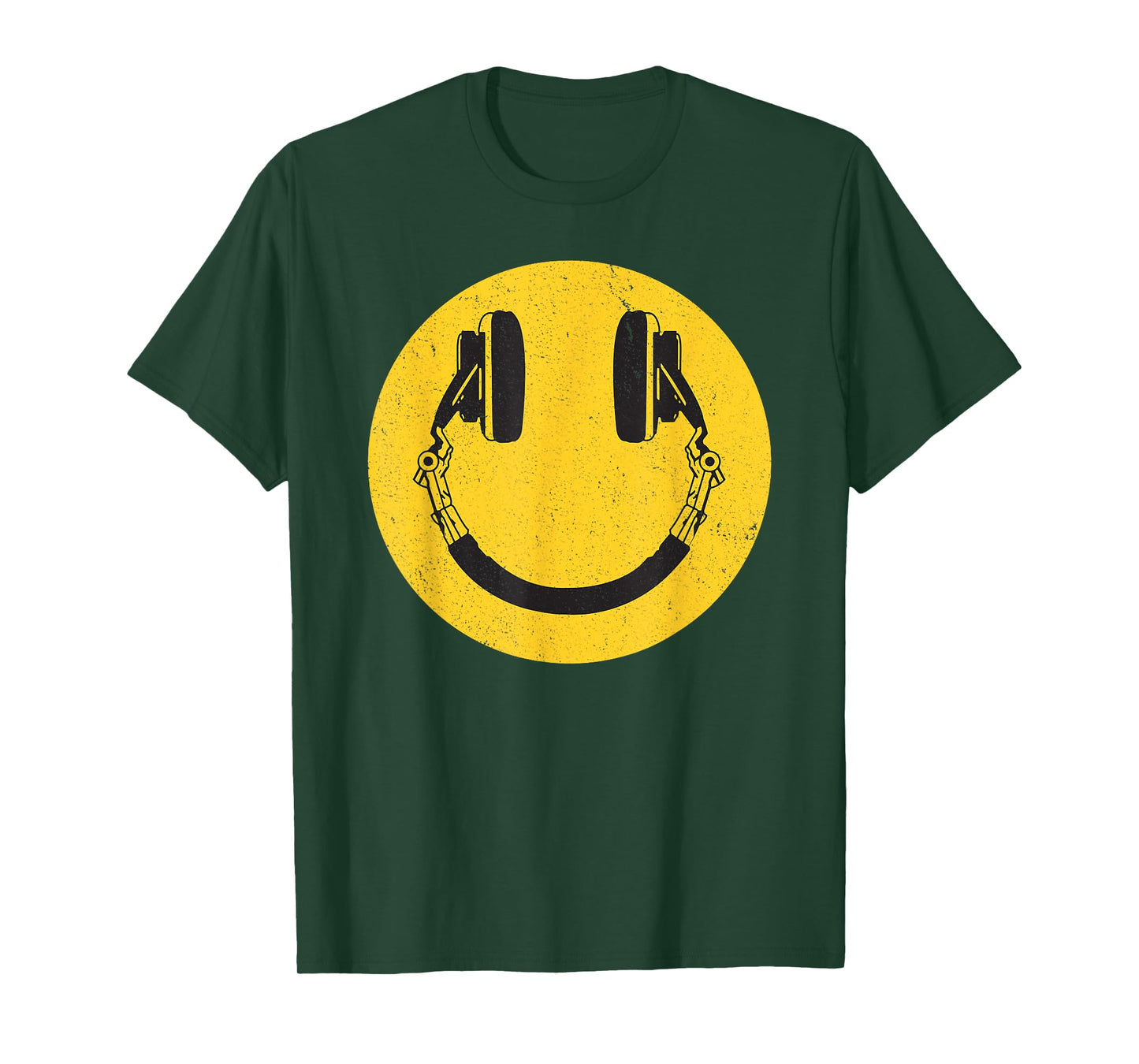 Retro Smile Music Face Headphones 90s Men Women Kids Vintage T-Shirt