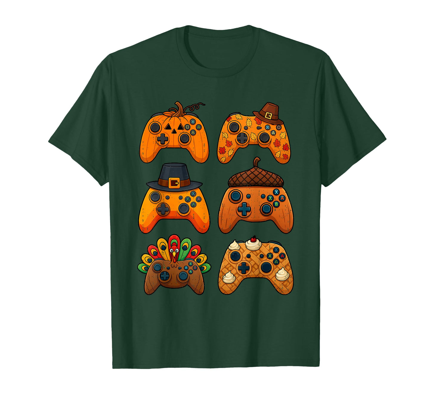 Gamer Turkey Fall Thanksgiving Video Game Gaming Teen Boys T-Shirt