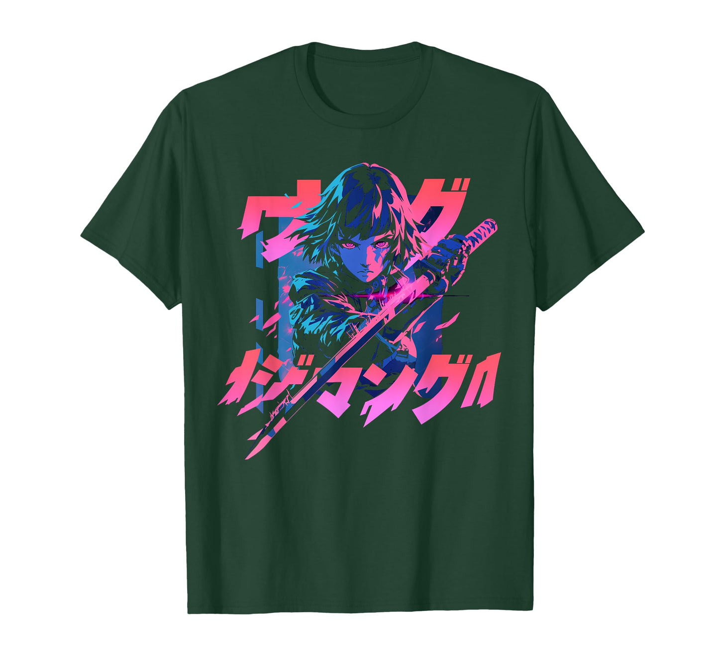 Cyberpunk Anime Samurai Girl Manga Gothic Japanese Gamer T-Shirt