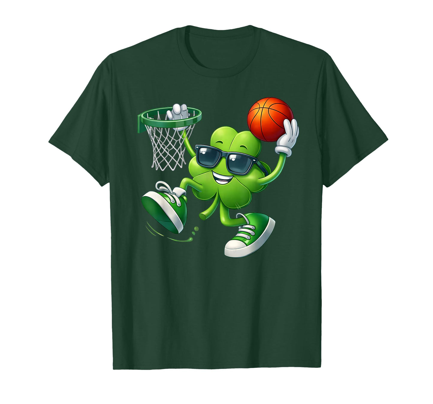 St Patrick Day Basketball Funny Shamrock Boys Kids Toddler T-Shirt