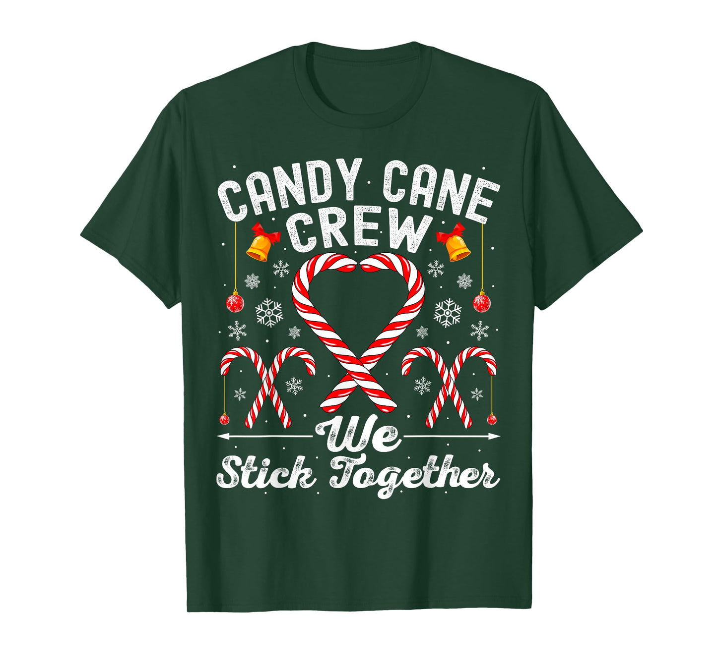 Candy Cane Crew We Stick Together Family Matching Christmas T-Shirt