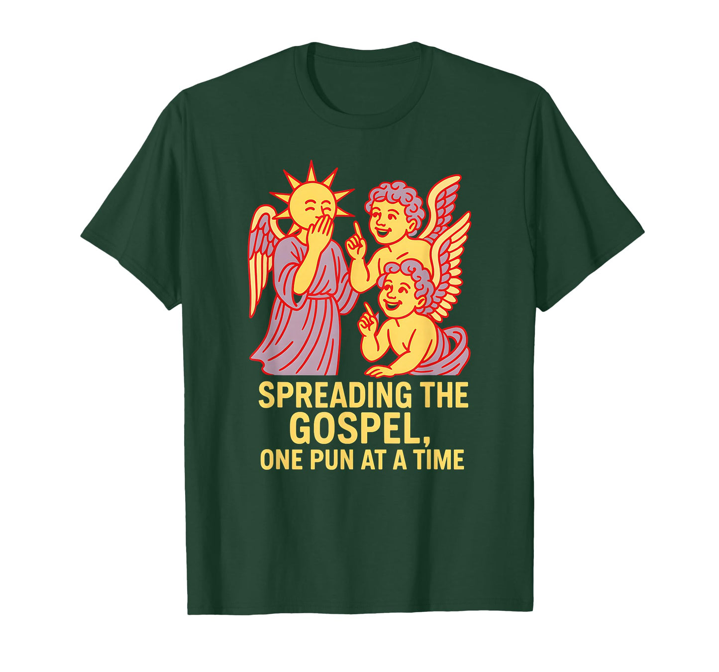 Holy Puns Spreading Gospel Fun Mens Christian Faith T-Shirt